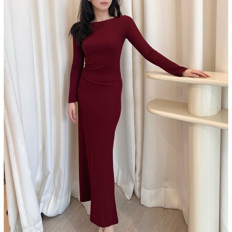 Modenica - Esme Maxi Knit Dress Long Sleeve Knit Dress Bodycon Long Dress Dress Knit Premium Dress W