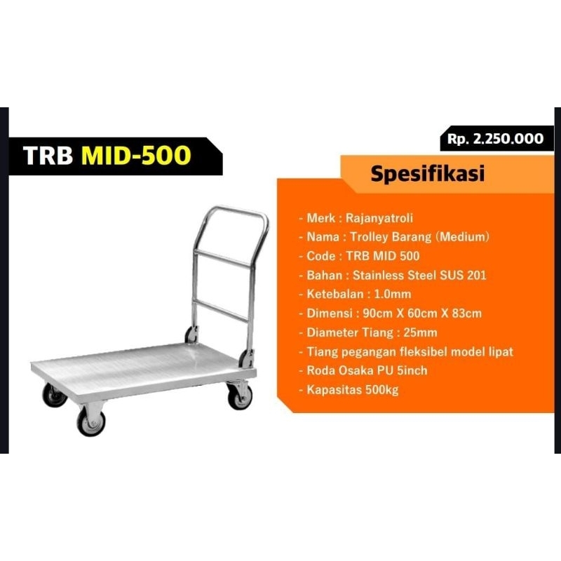 Trolley Barang 500kg/TRB 500kg/Troli/Troli barang