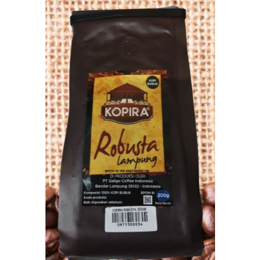 

Kopi Bubuk Robusta Lampung Galigo Kopira 200 gram