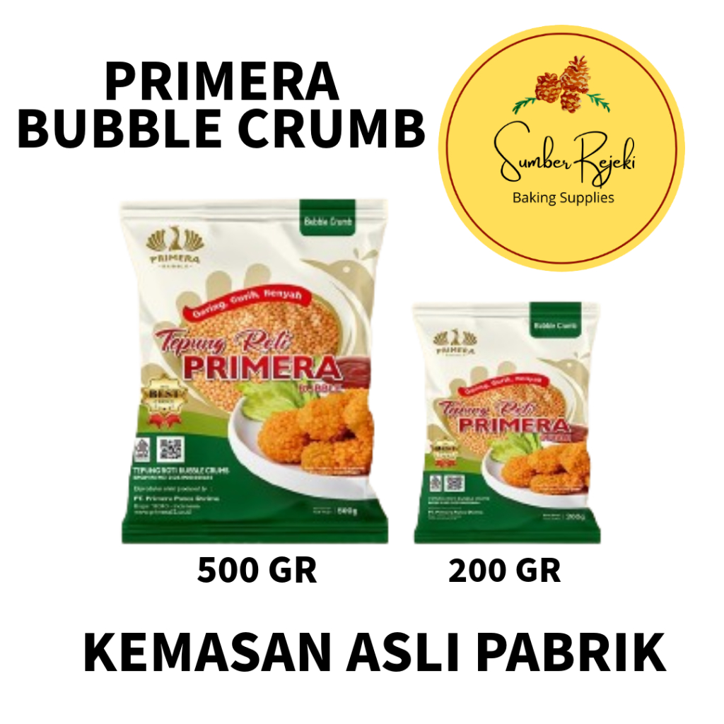 

Primera Bubble Crumb PREMIUM Tepung Panir Bulat Untuk Nugget Seperti Kanzler 500 Gr / 200 Gr KEMASAN ASLI PABRIK