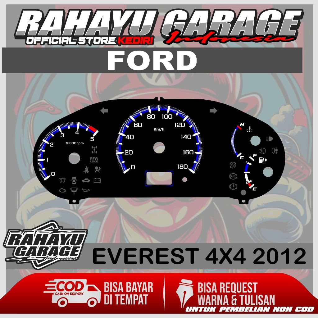 PAPAN SPEEDOMETER CUSTOM FORD EVEREST 4X4 2012