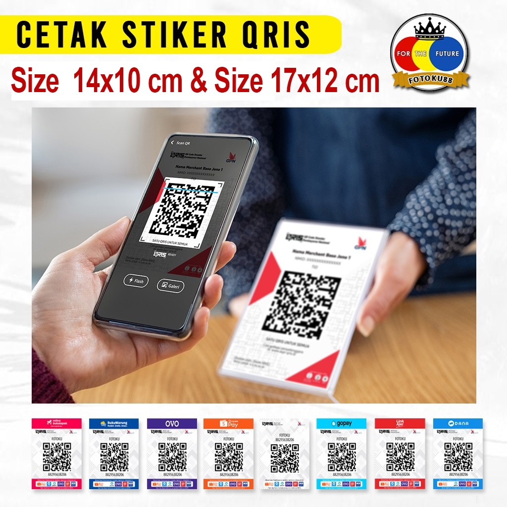 Cetak Stiker QRIS  All Payment Terlaminasi Glossy