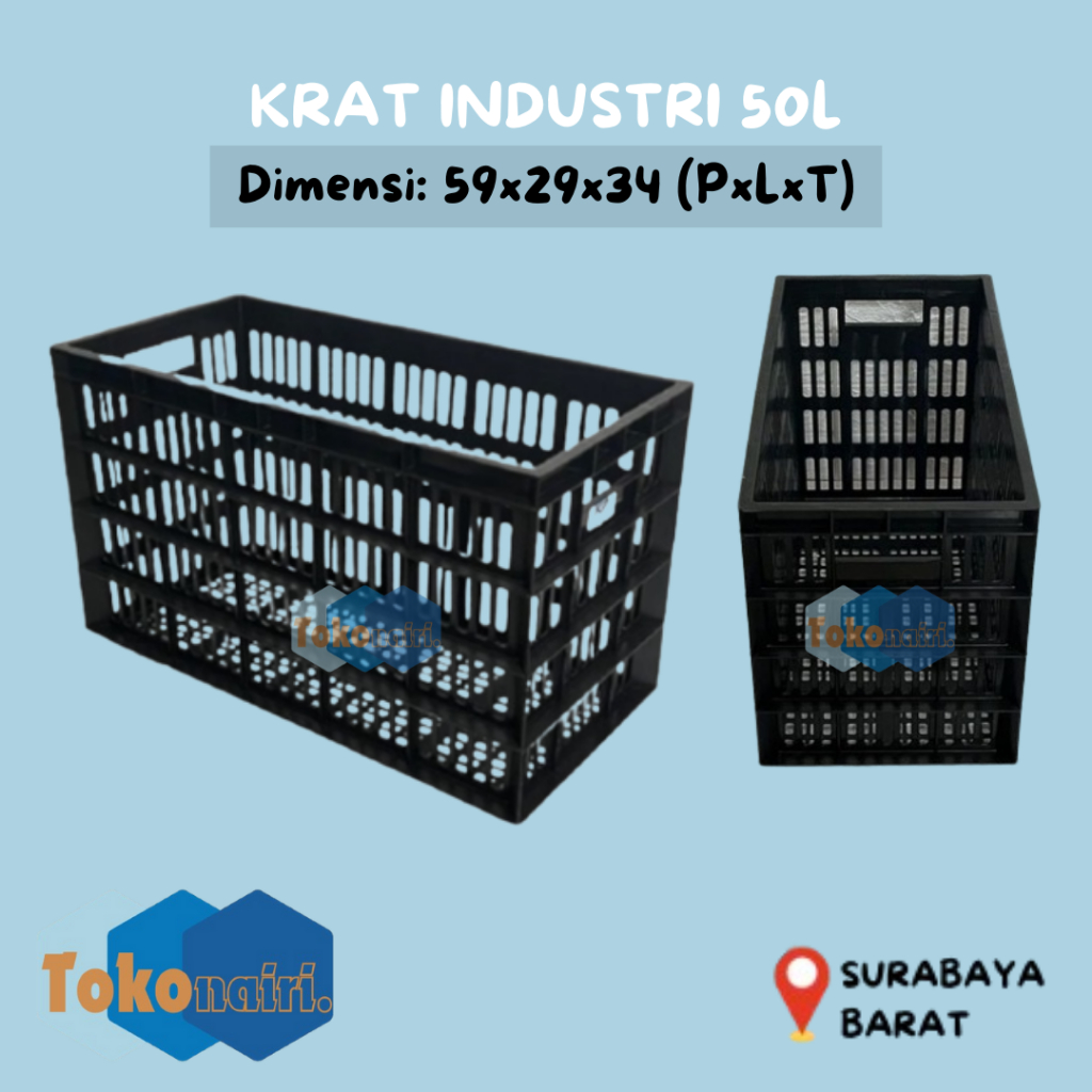 KRAT INDUSTRI 50 LITER / KERANJANG SERBAGUNA / KRAT TINGGI / KERANJANG INDUSTRI / KRAT MULTIFUNGSI