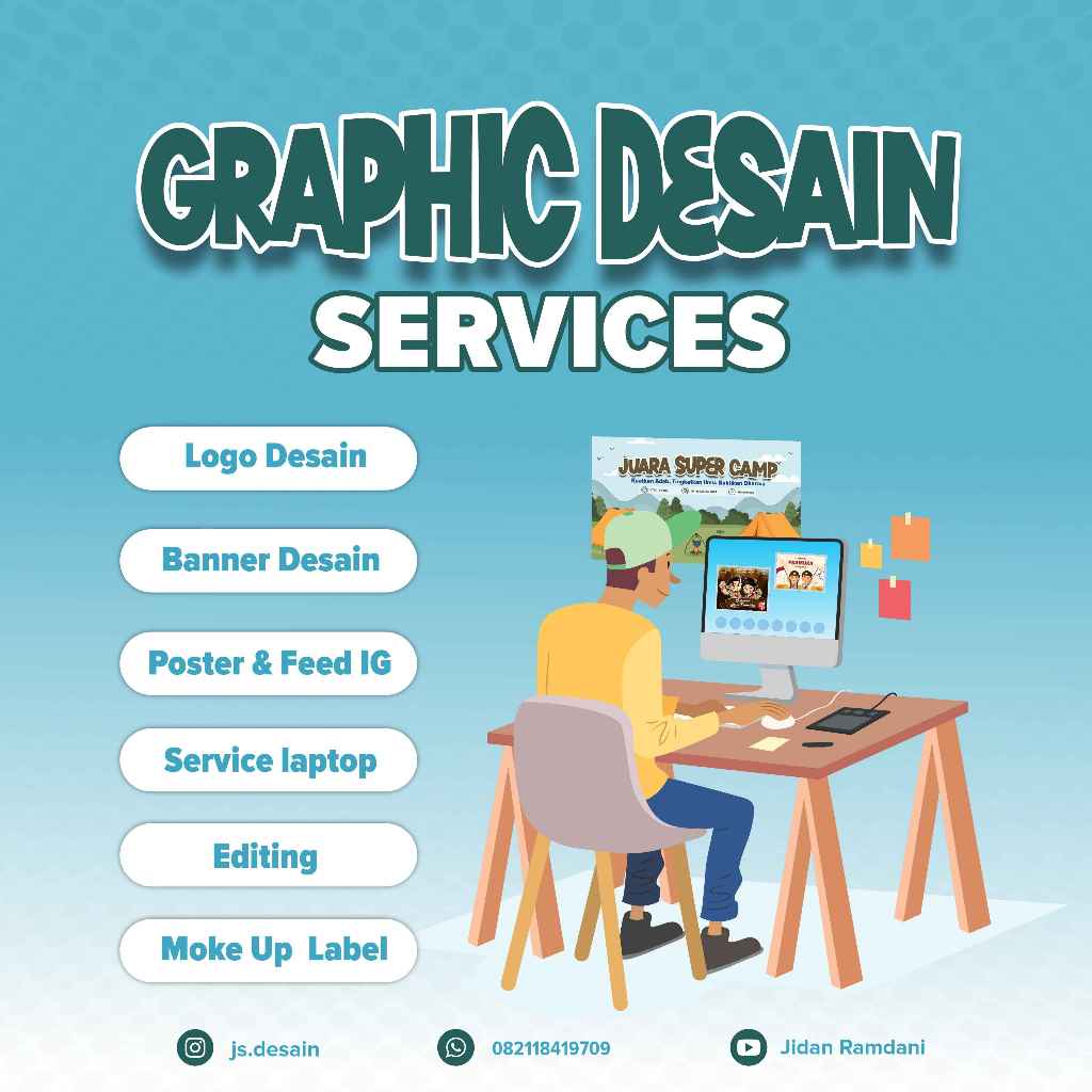 

JASA DESAIN GRAFIS, DESAIN LOGO, BANNER, SPANDUK, KAOS, BROSUR, STIKER, LABEL, KEMASANAN