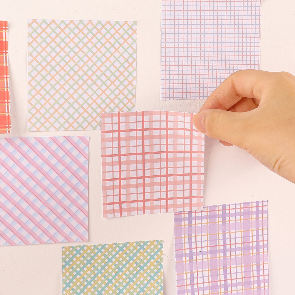 

WM6RN8194 Sticky Notes Grid Memo Pad Aesthetic Jurnal Scrapbook Fancy 2 Lembar Penanda Buku By Mykochenina