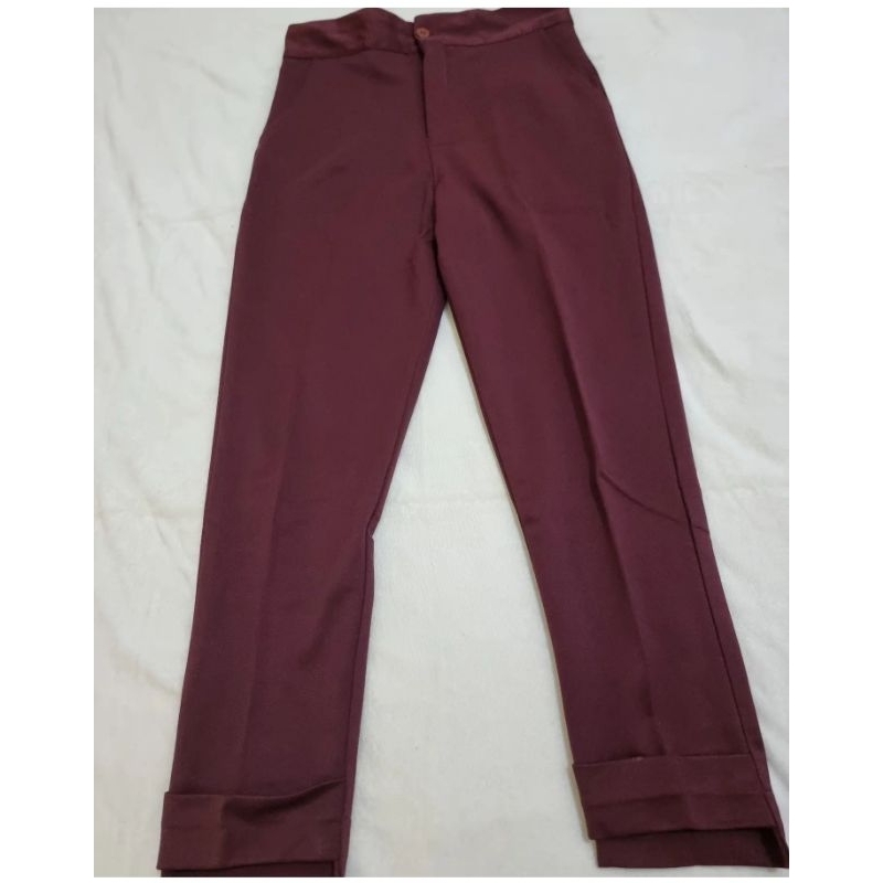 celana kantor wanita / celana panjang kain / celana maroon