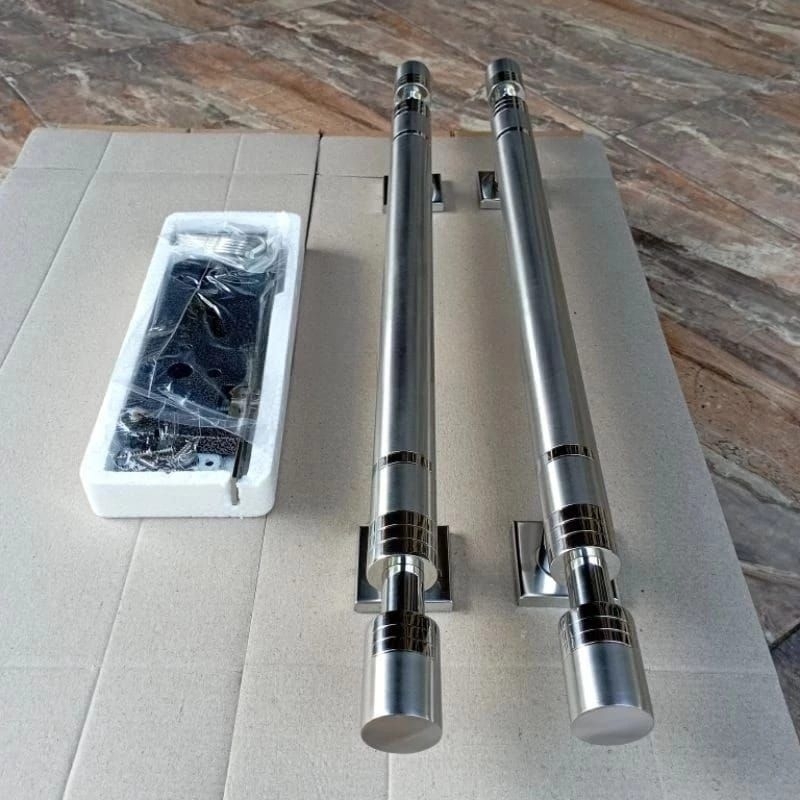 hendle/gagang pintu rumah 1set isi (2pcs+kunci) ukuran 45cm bahan stenlis anti karat