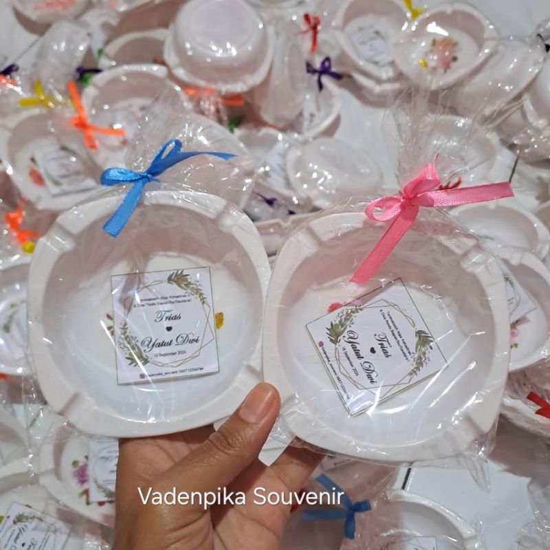 ASBAK MELAMIN SOUVENIR NIKAH UNIK FREE KARTU UCAPAN