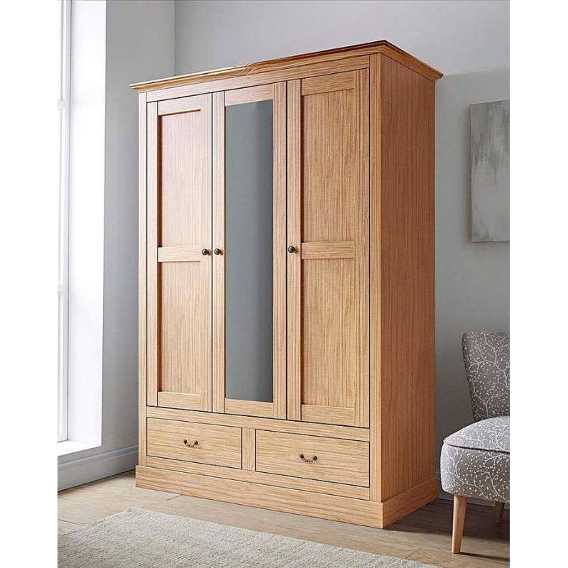 Lemari kayu Jati Minimalis Kaca