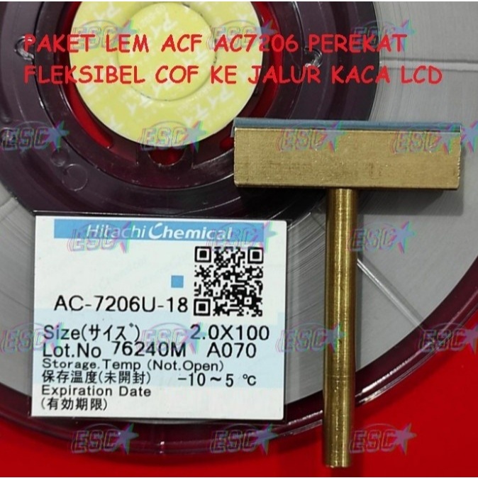 Paket Lem ACF AC 7206 Perekat Fleksibel Cof Kaca LCD + Mata Solder T Untuk Memperbaiki COF LED TV