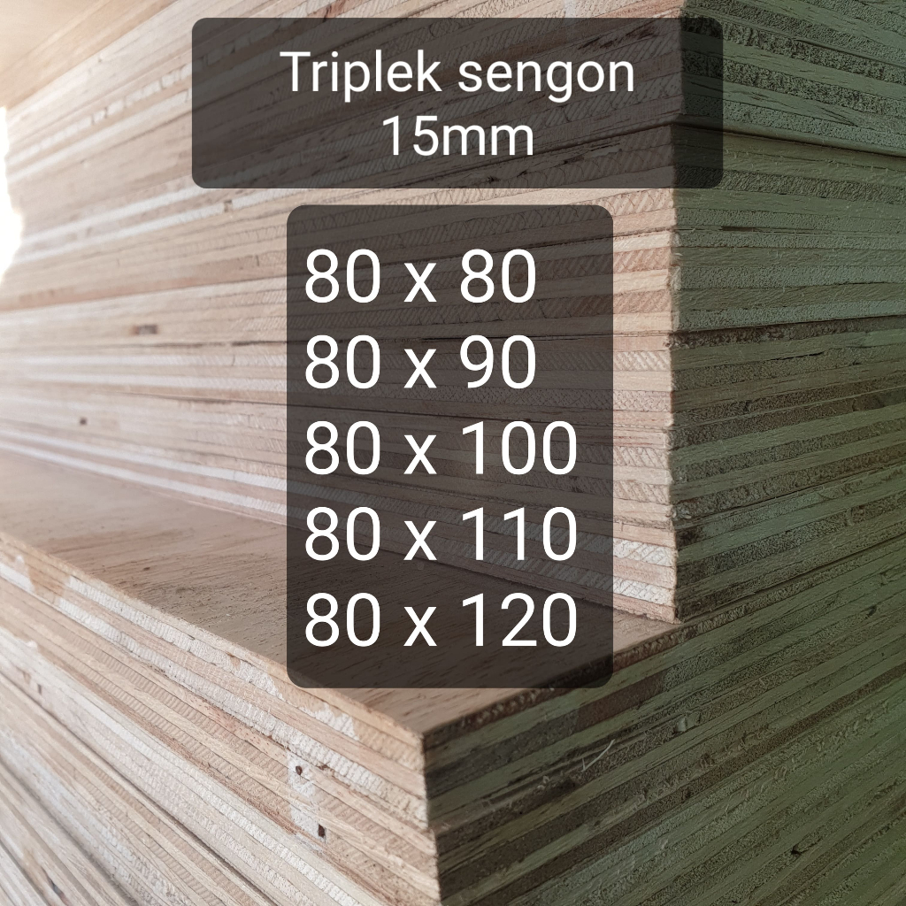 Triplek custom sengon 15mm plywood multiplek halus 2 sisi lebar 80 cm