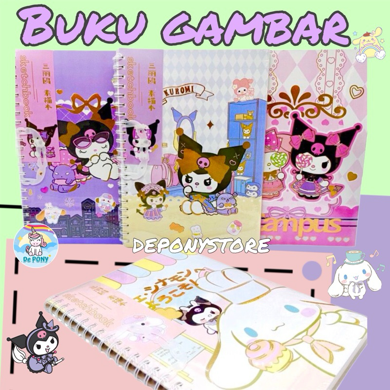 

Buku Gambar Sketchbook Kuromi Cinnamorol Premium A4