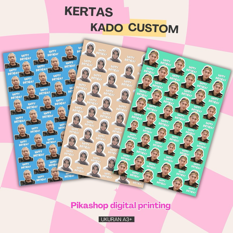 

KERTAS KADO CUSTOM WAJAH - FREE ONGKIR