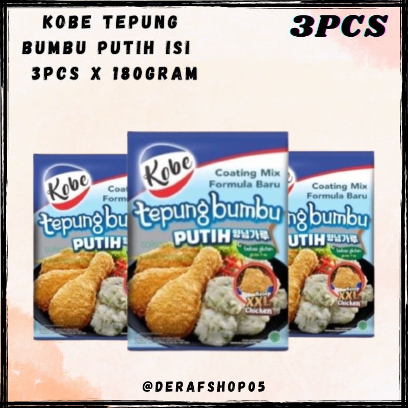 

Kobe Tepung Kobe Bumbu Putih Isi 3pcs x 180gram