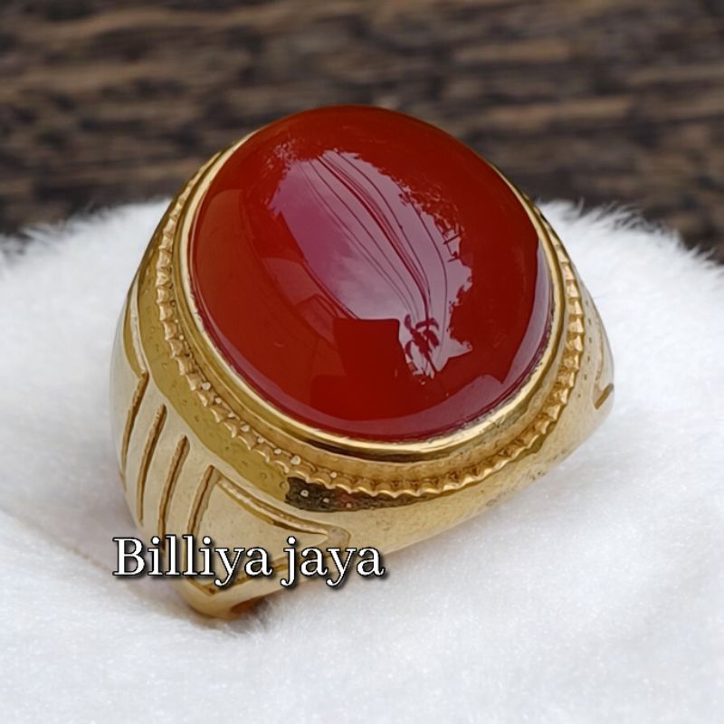 CINCIN BATU AKIK SULAIMAN MADU RING TITANIUM