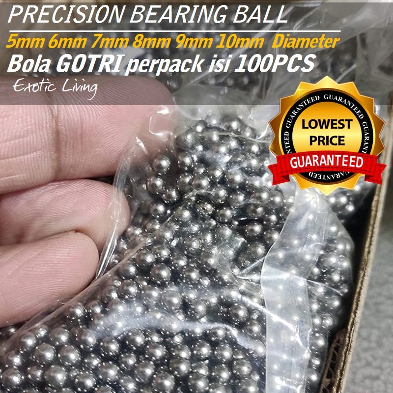 ✦ExoticLiving✦ TERMURAH 100PCS Bola besi bearing Gotri 5mm 6mm 7mm 8mm 9mm 10mm
