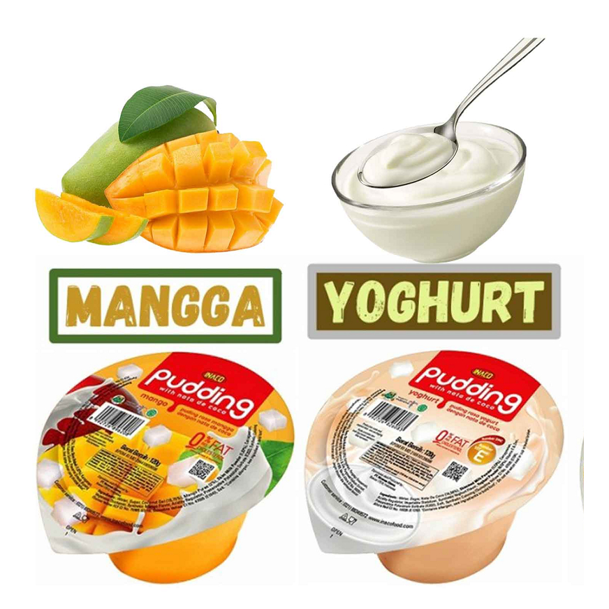 

Inaco Pudding Nata De Coco Cup Puree Rasa Mangga, Yoghurt 120G Exp 8 Agst 2025