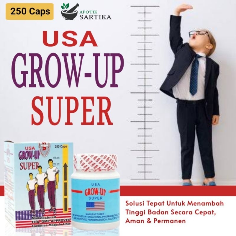 Grow Up USA Super Original Obat Peninggi Badan Cepat Pria Wanita Terbaik