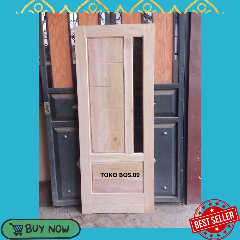 Redy Stok Daun Pintu Minimalis Model Lis Kaca Pintu Kayu Mahoni