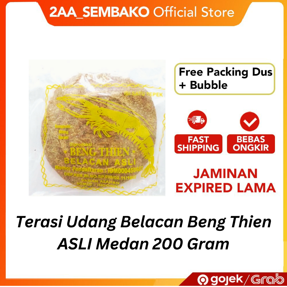 

Terasi Udang Belacan Beng Thien ASLI Medan 200 Gram