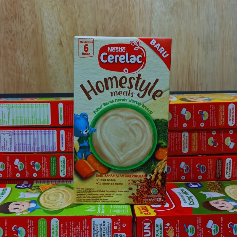 Nestle cerelac Homestyle 6+120g Beras merah wortel Brokoli
