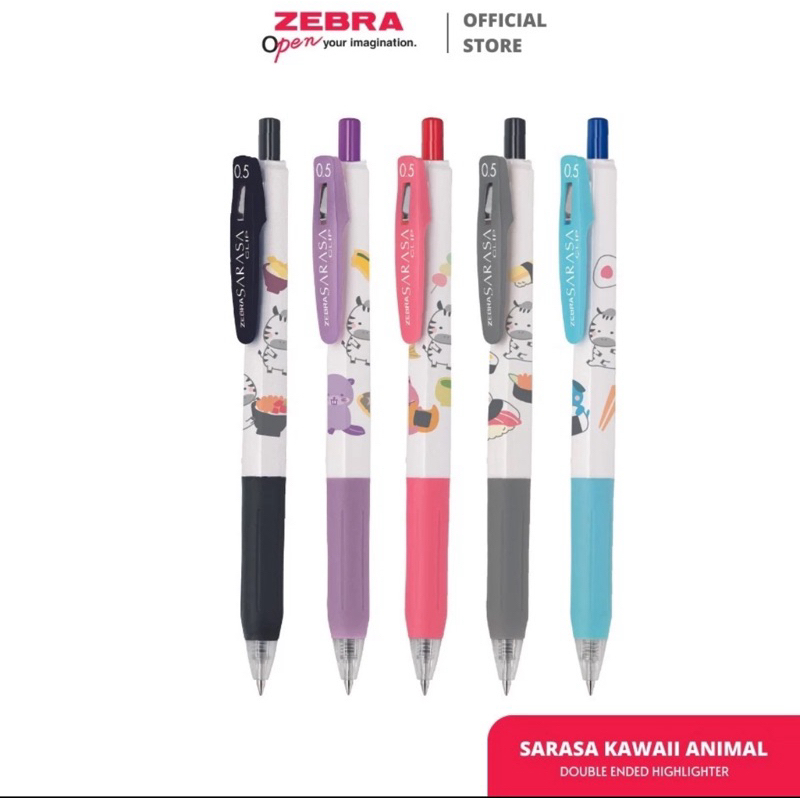 

Pulpen Gel Zebra Sarasa Clip 0.5mm Kawaii Series - satuan & isi 5pcs - ISI 5 PCS