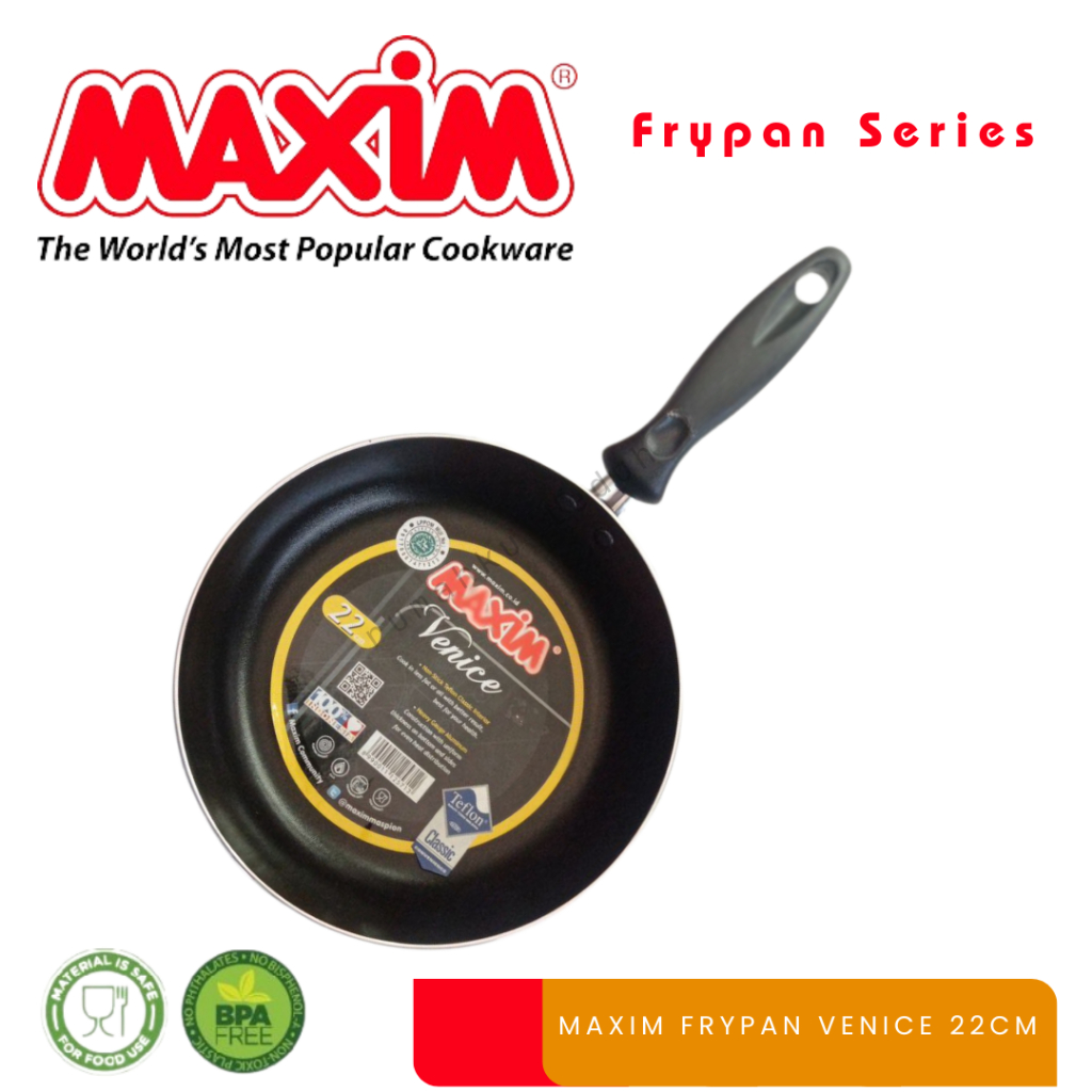 Maxim Venice Wajan Teflon Anti Lengket 22cm Frypan/Maxim Frypan/Maxim Teflon/Maxim Murah