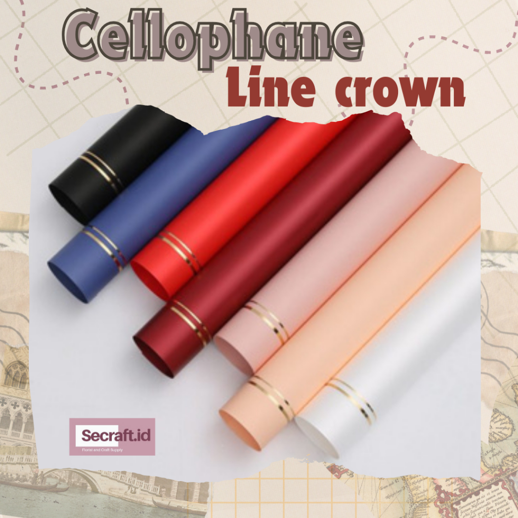 

[5 lembar] Kertas Cellophane Buket Bunga Line Crown