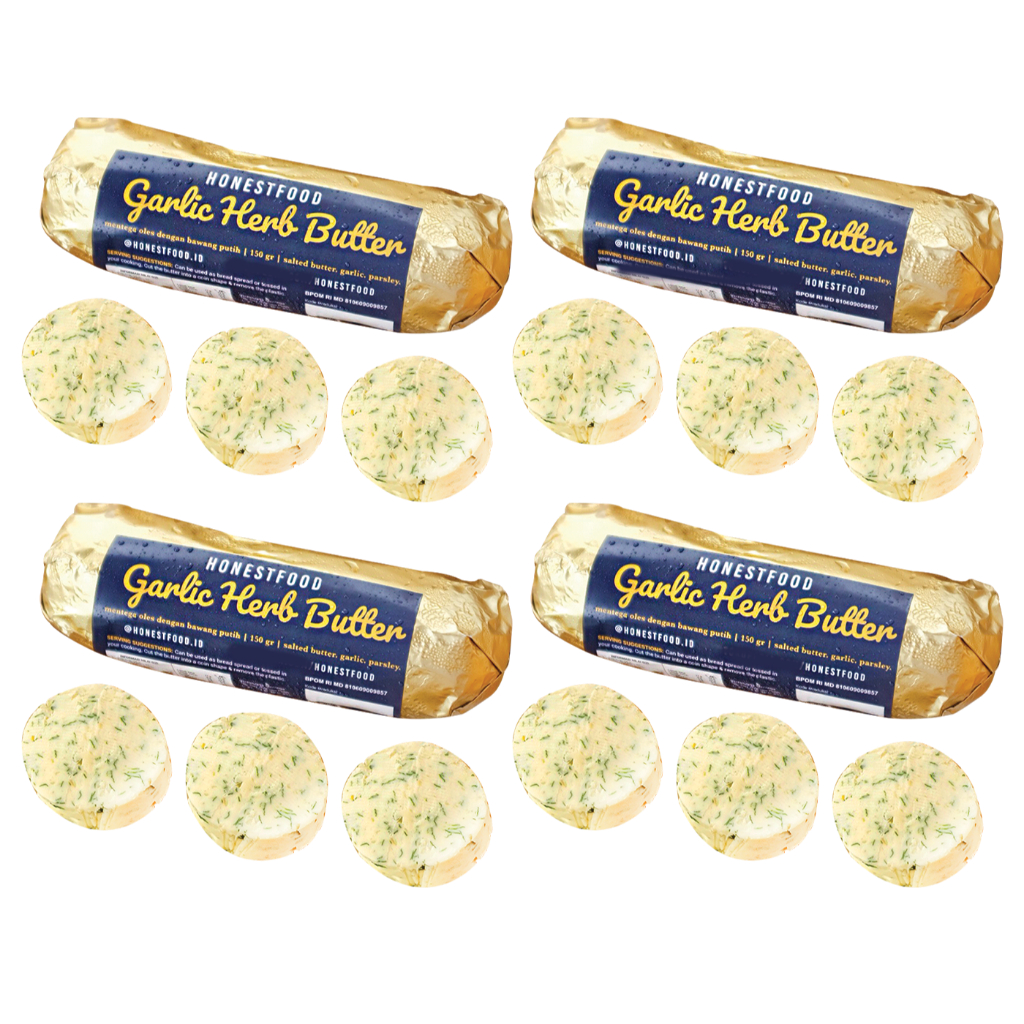 

HONESTFOOD Garlic Butter Honestfood Bundling isi 4 - Mentega Bawang Putih, Olesan roti