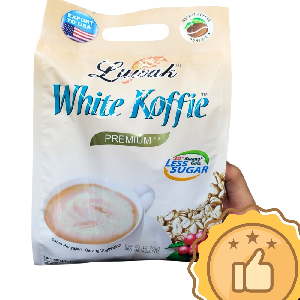 

Luwak White Coffee Premium Less Sugar Bag Kopi Rendah Gula