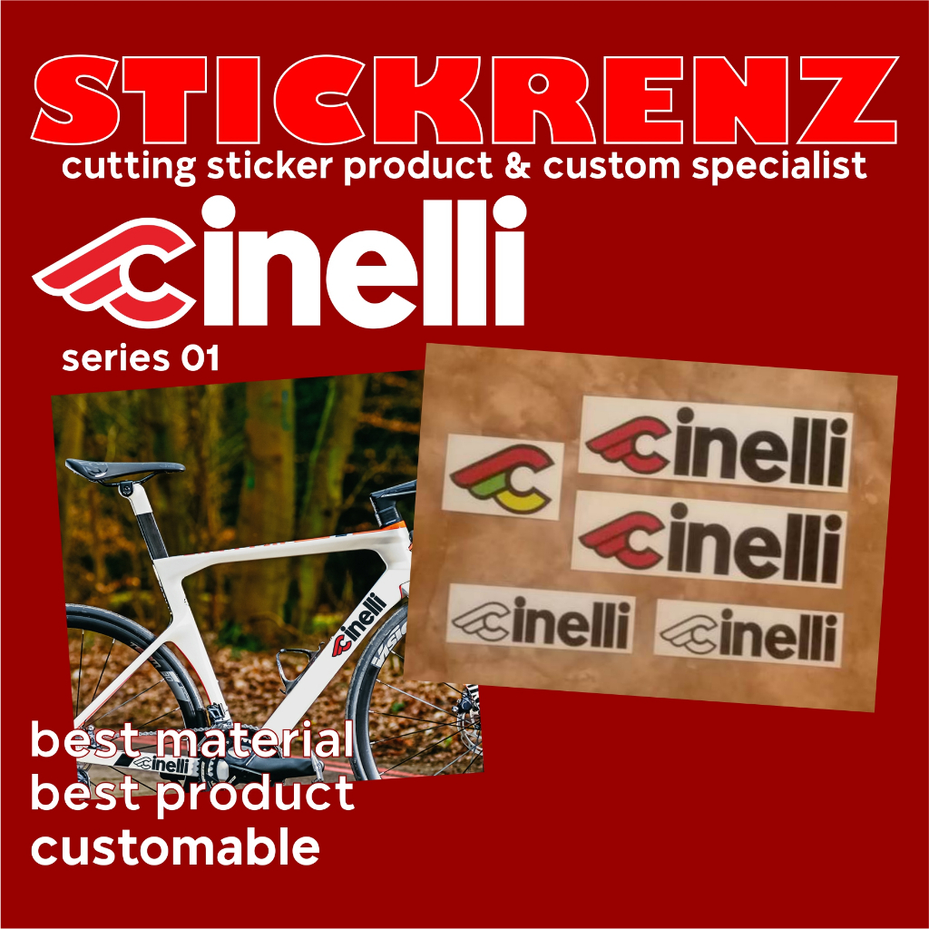 Cutting Sticker Stiker Frame Sepeda Roadbike MTB Fixie Cinelli 01 Custom