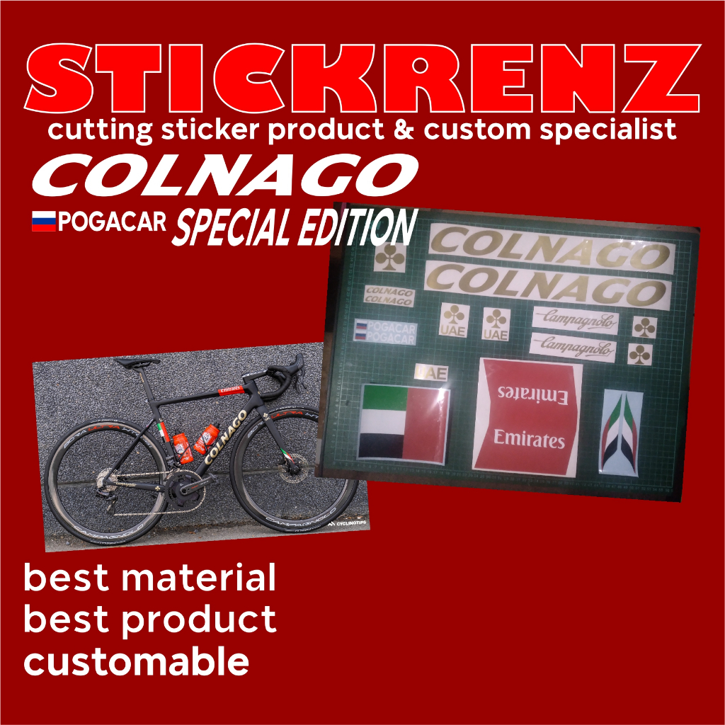 Cutting Sticker Stiker Frame Sepeda Roadbike Colnago 02 SE Pogacar