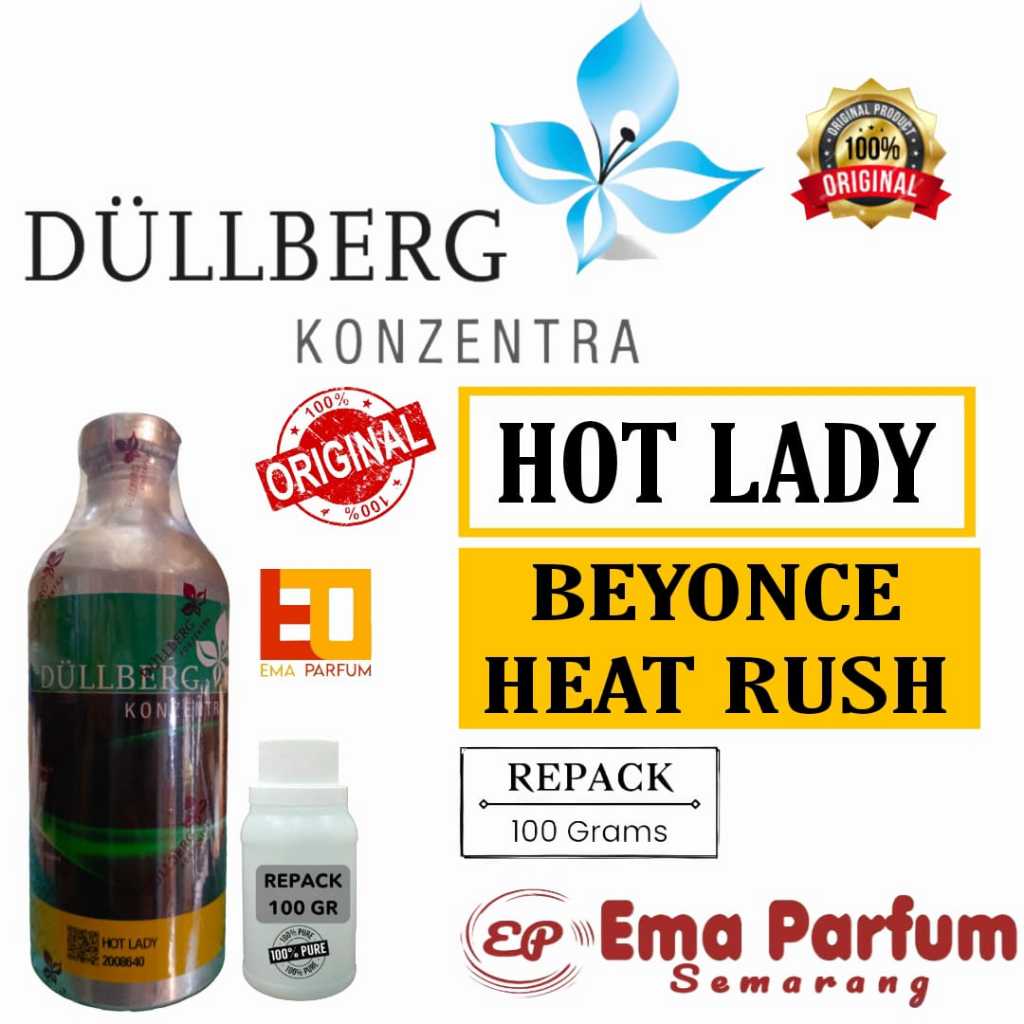 ( 100 GRAM ) HOT LADY BY DULLBERG KEMASAN REPACK 100GRAM SEARAH AROMA BEY0NCE HEAT RUSH, ORIGINAL PA