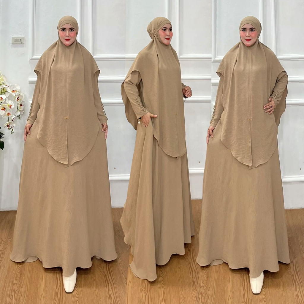 BISA COD Set Gamis Syari Kode RIFANI Bahan Kringkel Premium By Ory AjeZas Collection