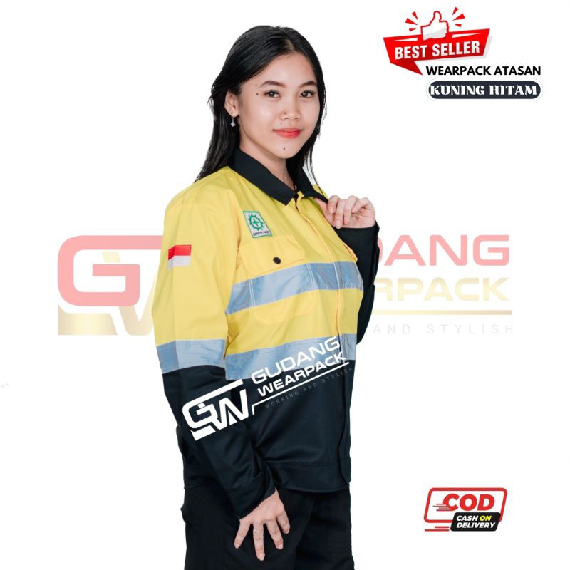 Wearpack Atasan Model Airflow Warna Kuning Hitam (baju kerja) - gudang wearpack