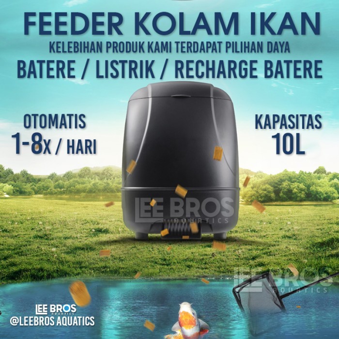 Pakan Ikan Otomatis 10L Feeder Kolam Koi