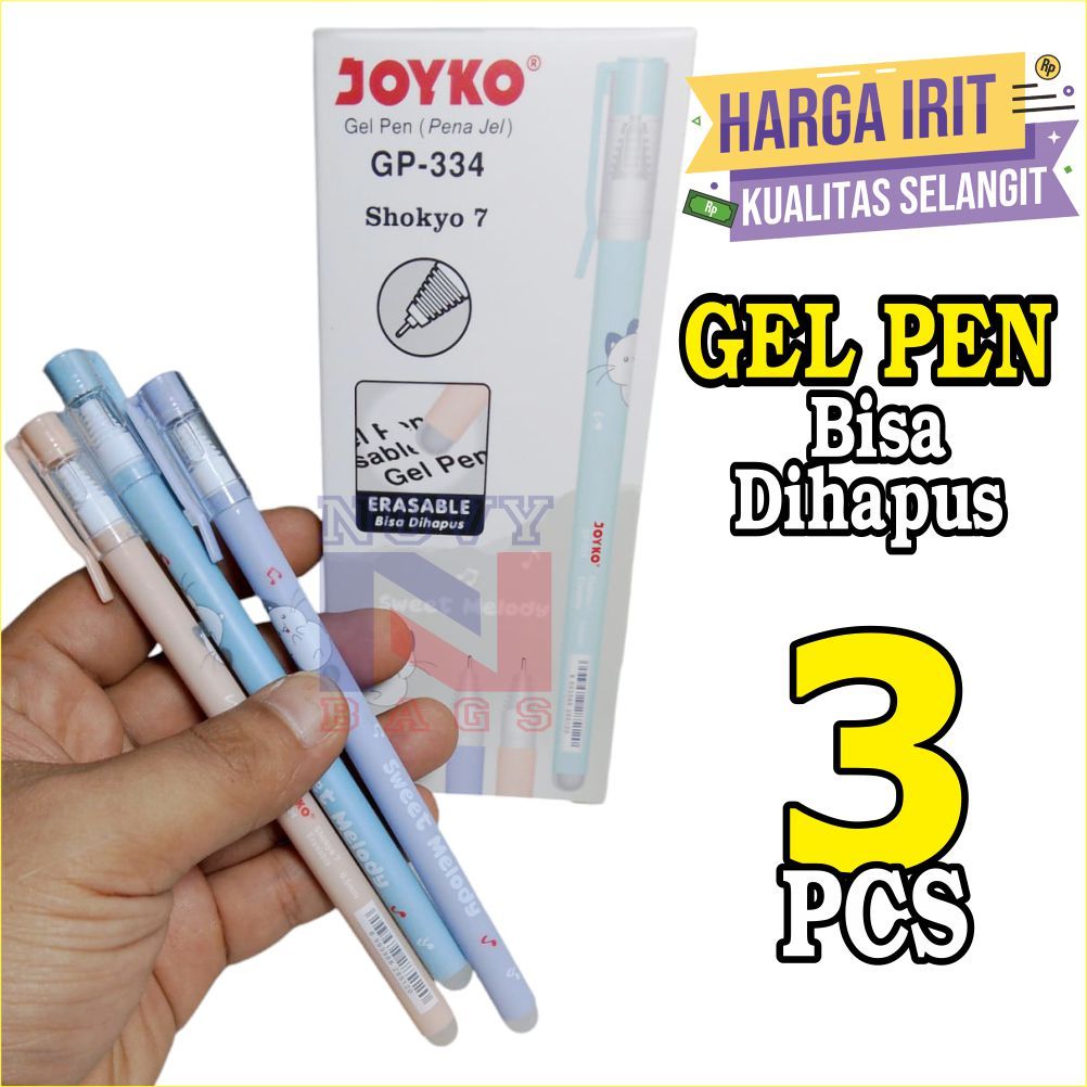 

PENA GEL BISA DIHAPUS GEL PEN JOYKO Erasable Gel Pen GP 334 Pena Bisa di Hapus HARGA SPESIAL 3 pcs
