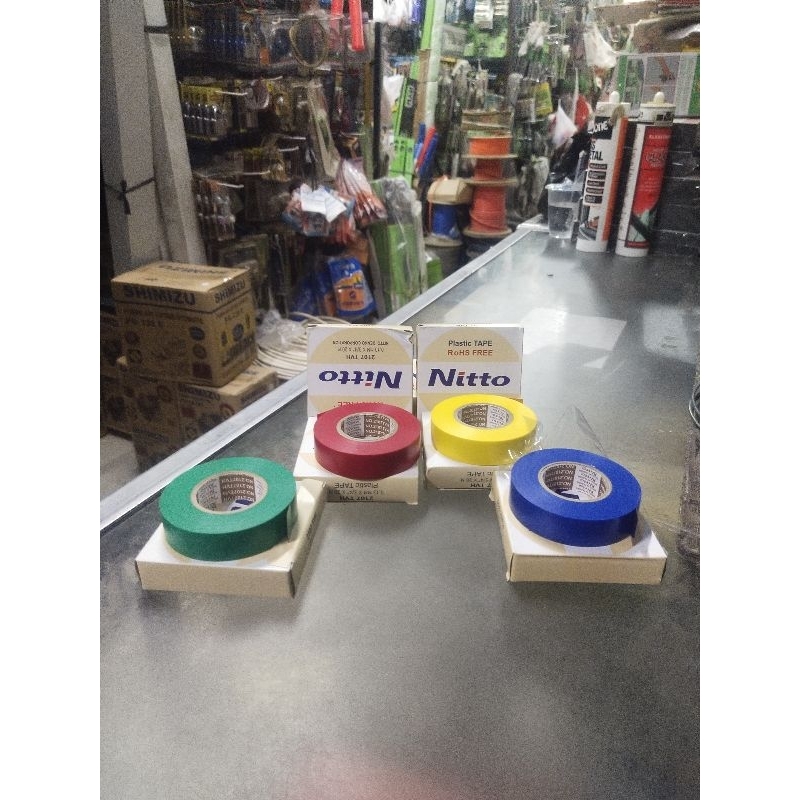 Isolasi listrik nitto berwarna merah/kuning/hijau/Biru