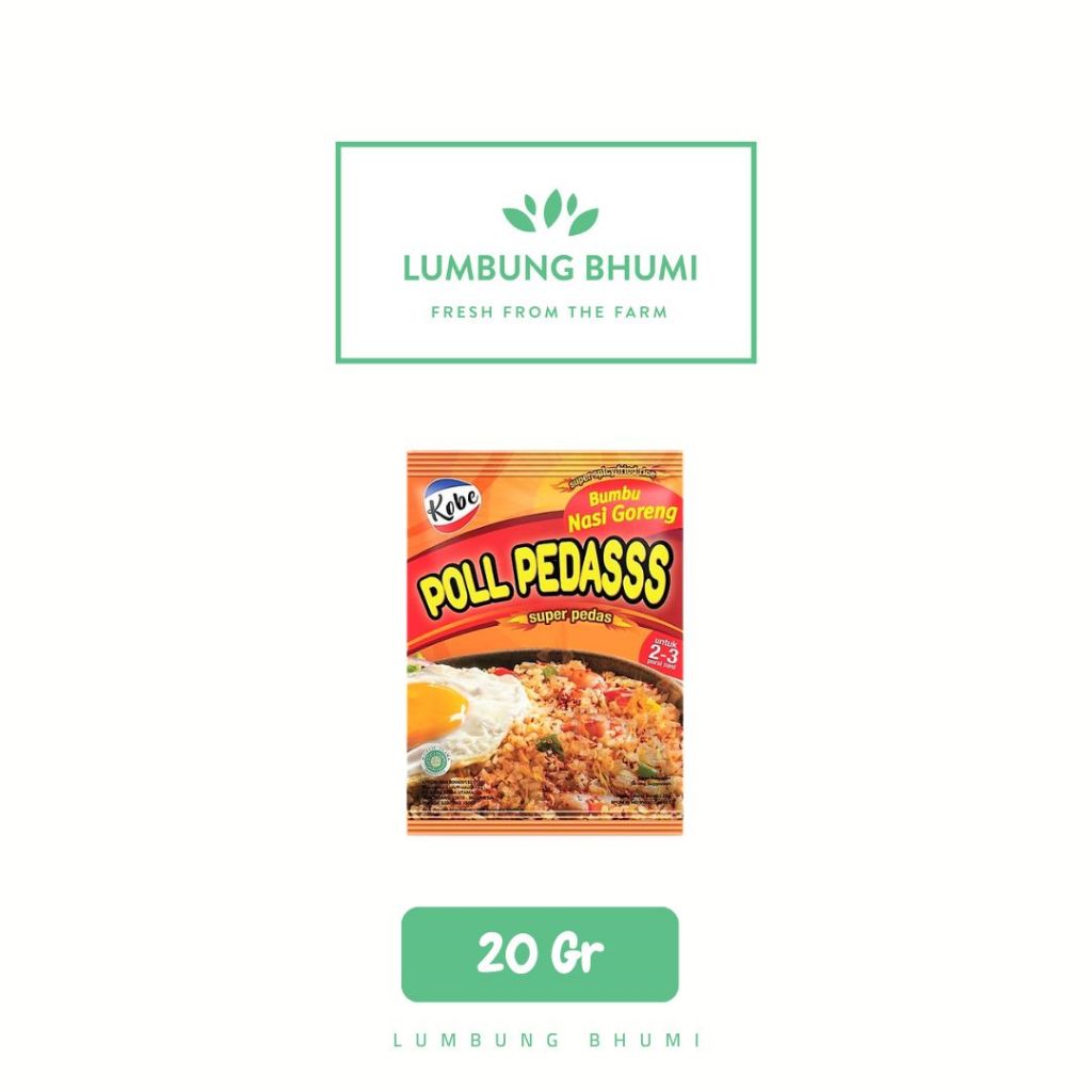 

KOBE Bumbu Nasi Goreng Super Pedas 20 Gr Ecer 1 Pcs - Lumbung Bhumi