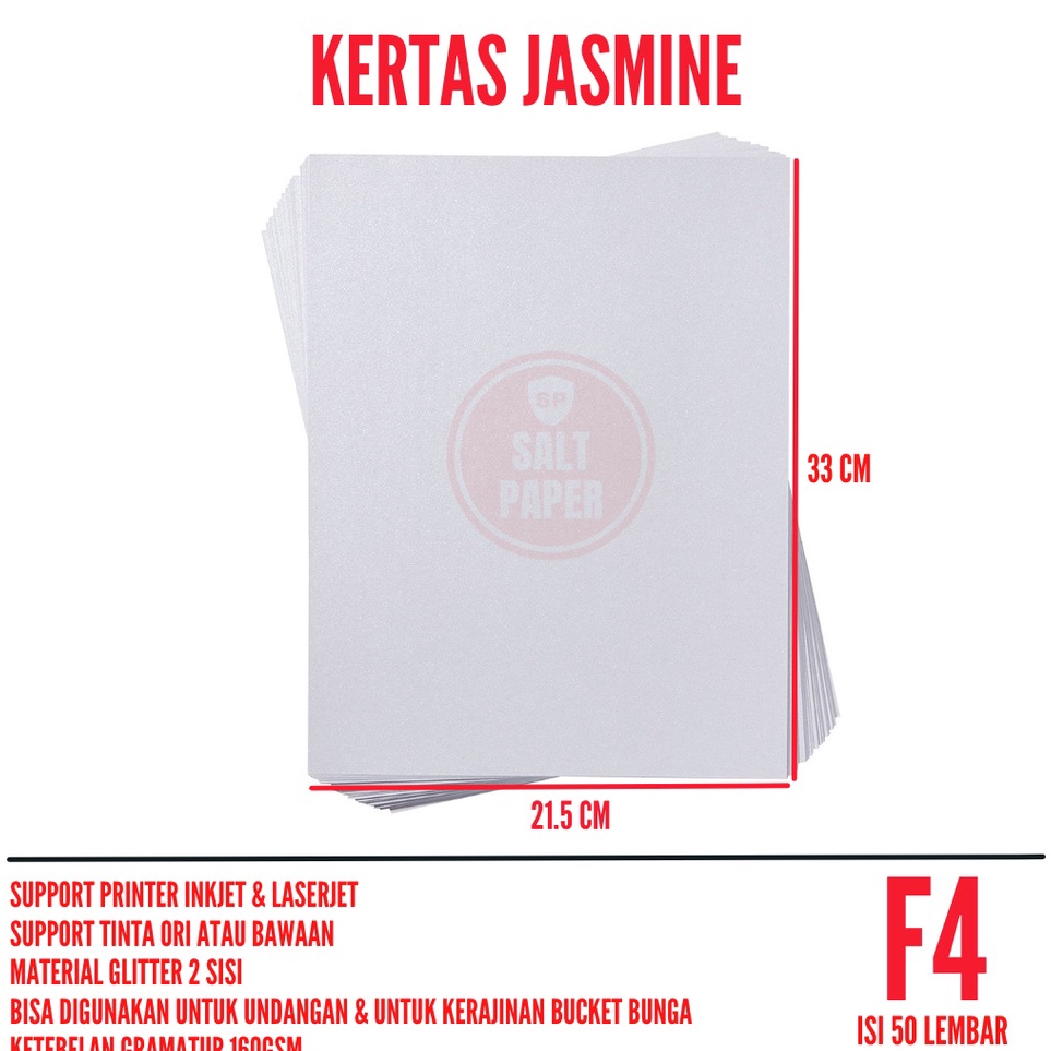 

EEGNT6352 Kertas Fancy Paper isi 5 lembar Kertas Jasmine F4 Kertas Bunga
