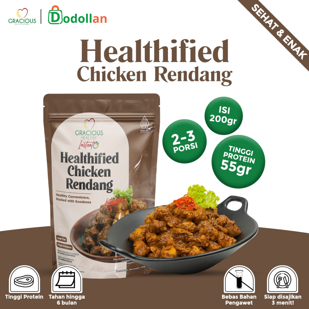 

GRACIOUS HEALTHY CHICKEN RENDANG - PROTEIN 55gr (Makanan Instant Sehat Siap Saji)