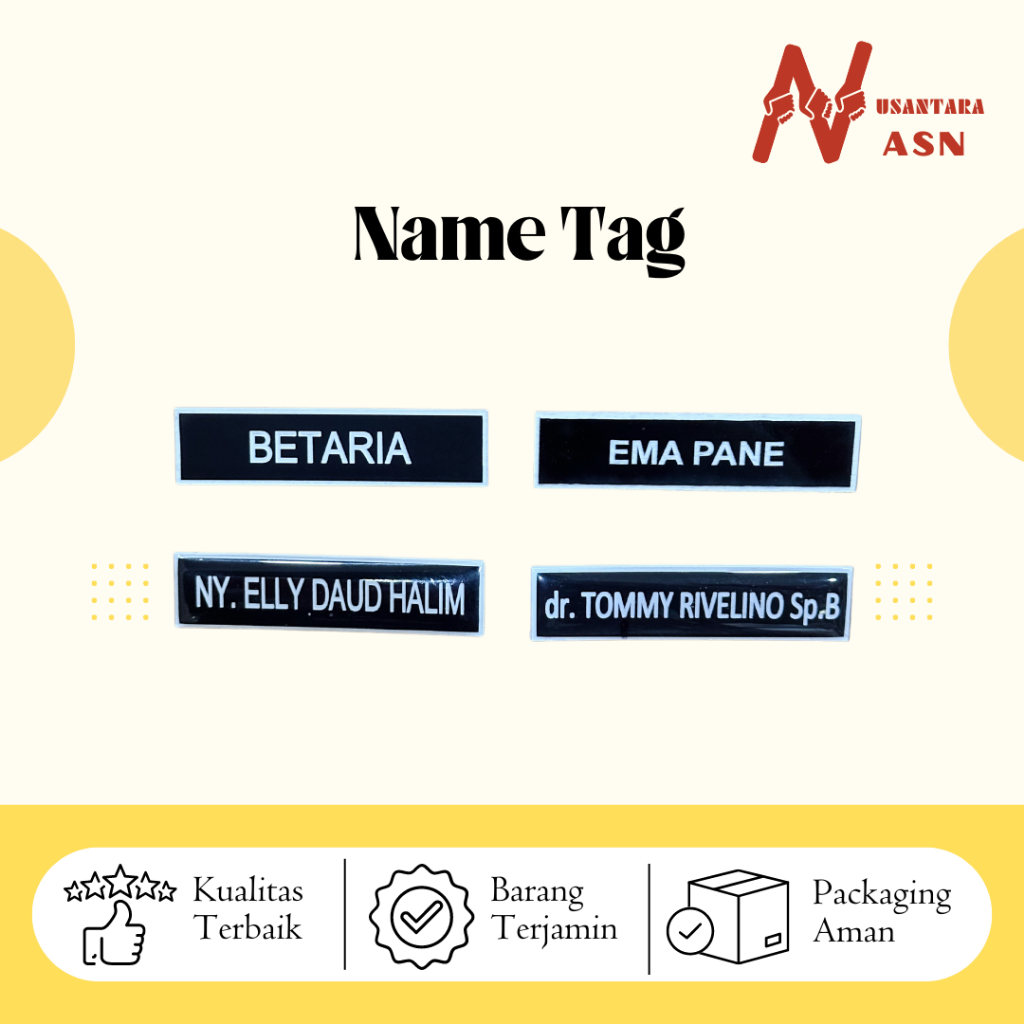 

Name Tag / Papan Nama Dada / Custom