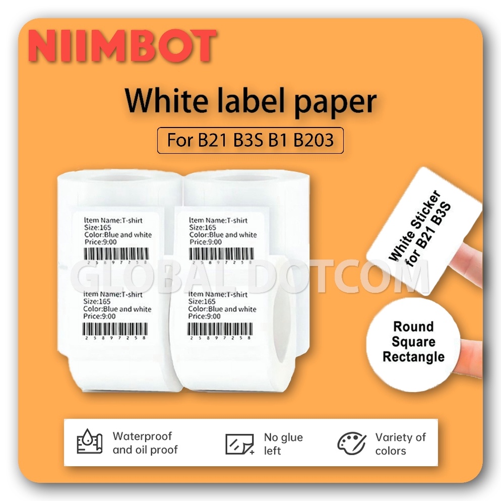 

NIIMBOT B21 B1 B23 B3S LABEL PUTIH STICKER THERMAL TAHAN AIR MINYAK FLEZG5238