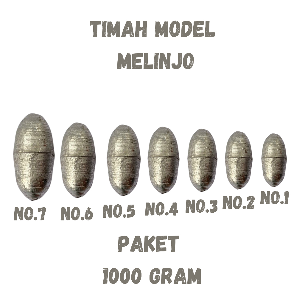 Timah Pemberat Pancing Model MELINJO | Paket 1000 Gram Timah Pemberat Pancing Model melinjo