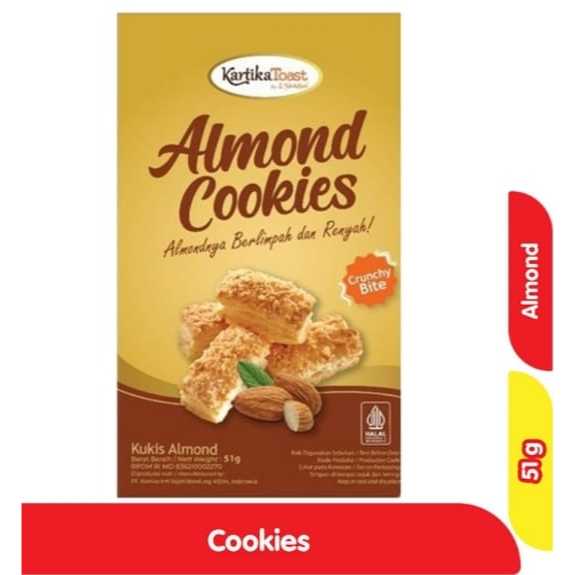 

Expire Date Februari 2026 Kartika Toast Almond Cookies 51g Kartika Toast Cookies Almond 51 gr