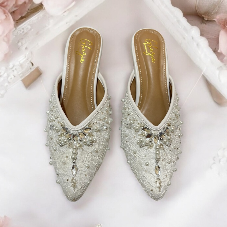 Ghazia - Sendal Pengantin Hak 5cm Wedding Shoes Wanita Premium Brukat Payet Seserahan Nikah Heels Wi