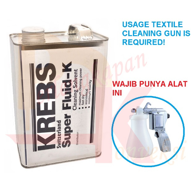 Cairan Pembersih Noda Minyak Makanan Lem Kain Pakaian KREBS Super Fluid-K Textile Dry Cleaning Solve