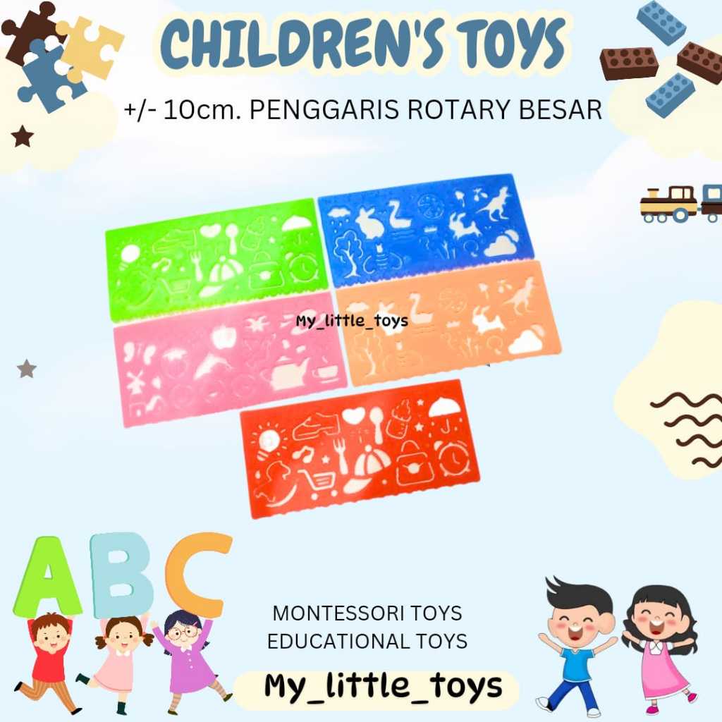 

5 pcs Edukasi anak Penggaris rotary kotak warna warni