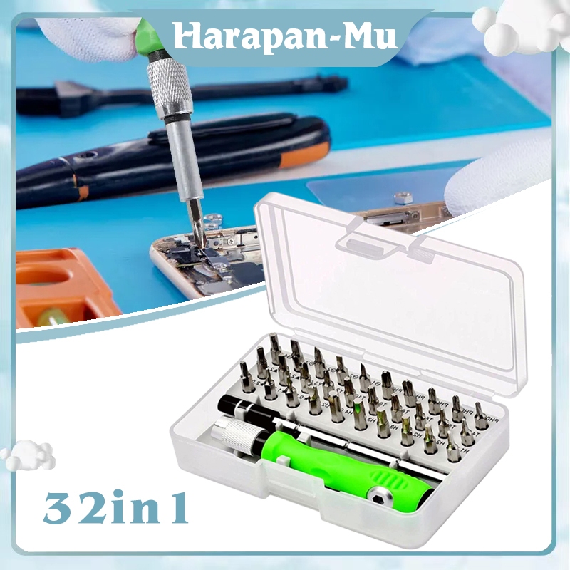Obeng Set 32 In 1 Obeng Presisi Set Multifungsi Obeng Set Kecil Lengkap Alat Pembongkaran Kepala Sil