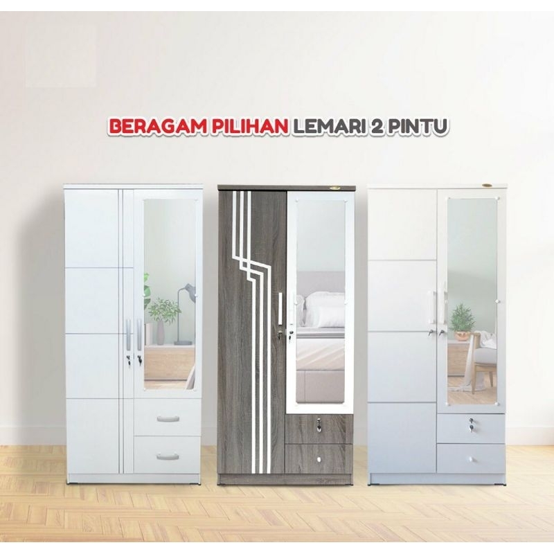 romaro lemari 2 pintu minimalis / lemari pakaian 2 pintu minimalis / lemari baju 2 pintu minimalis